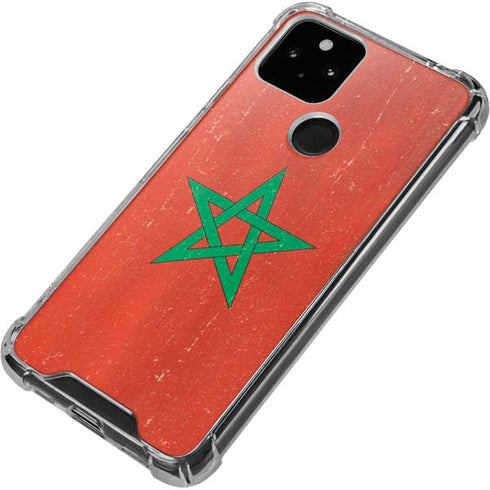 Morocco Flag Distressed Google Pixel 4a 5G Clear Case